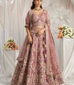 Lavender Bridel net and Gotapatti & Moti embroidery Semi-Stitched Lehenga choli & Dupatta