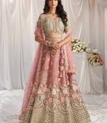 Sea Green shaded Bridel net and Gotapatti & Moti embroidery Semi-Stitched Lehenga choli & Dupatta