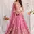 Pink Organza Sequins embroidery Semi-Stitched Lehenga choli & Dupatta