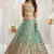 Lime green Organza Sequins embroidery Semi-Stitched Lehenga choli & Dupatta