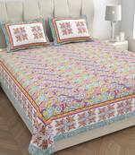 Fresh & frisky colourful pure cotton king size bedsheet