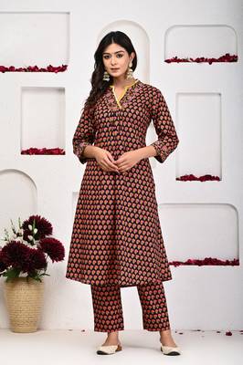 Beauty of brown kurta set for women 5