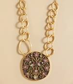 Gold tone bespoke pendant necklace