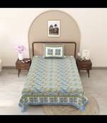 Delightful dales blue pure cotton single bedsheet