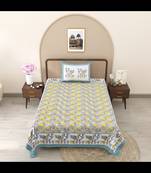 Deer forest yellow pure cotton single bedsheet