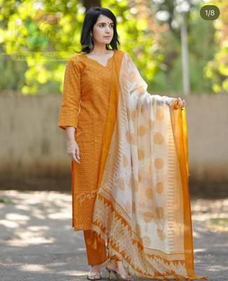 embroidered yellow kurta set with cotton lining 2