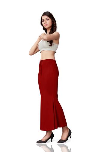 Stretchy polyetster  saree shapewear petticoat for women
