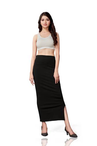 Stretchy polyetster  saree shapewear petticoat for women