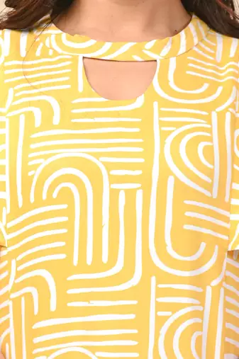 Yellow rayon elegant kurti pant set