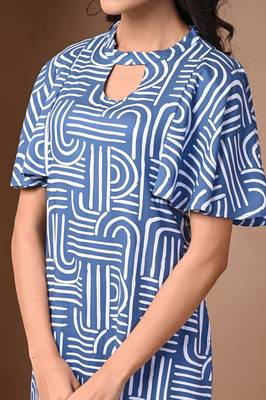 Blue rayon elegant kurti pant set 2
