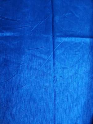 Sky Blue naylon silk bland lace border printed work saree with Blouse 6