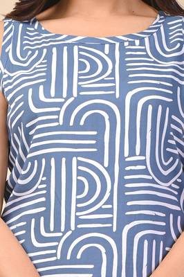 Blue reyon designer cut sleeve kurti pant set for women 3