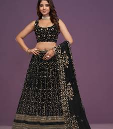  Amazing Black Sequins Embroidery Work Lehenga Choli With Dupatta 