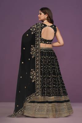  Amazing Black Sequins Embroidery Work Lehenga Choli With Dupatta  5