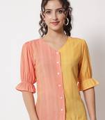 Party half sleeve printed  women's orange top