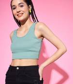 Casual no sleeve solid  women's pista top