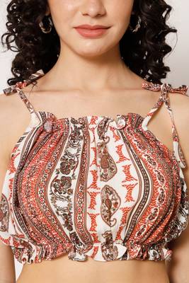Beach wear no sleeve printed  multi top 5
