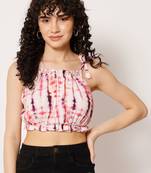 Beach wear no sleeve tie & dye  women's white top