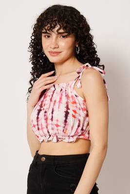 Beach wear no sleeve tie with dye  white top 3