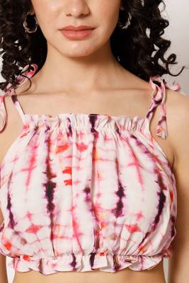 Beach wear no sleeve tie with dye  white top 5