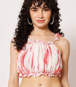 Beach wear no sleeve printed  women's red top