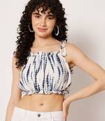 Beach wear no sleeve printed  women's blue top