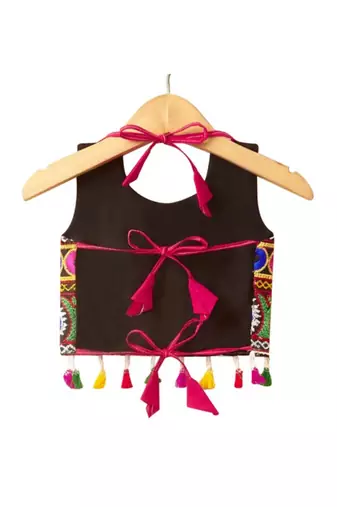 Banjara India Kutchi Emboidered Blue Girls Chaniya Choli with Dupatta (CC-DROP) - PINK
