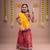 Red kutch work embroidered lehenga choli set with dupatta