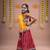 Red kutch work embroidered lehenga choli set with dupatta