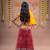 Red kutch work embroidered lehenga choli set with dupatta