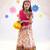White Kutch work embroidered lehenga choli set with dupatta 