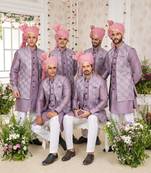 Onion computer work on art silk 3 pcs jacket set