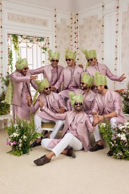 onion computer work on art silk 3 pcs nehru jacket set 1