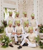 Light grey computer work on art silk 3 pcs jacket set