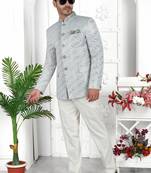 Light gray imported jaquard silk jacket only