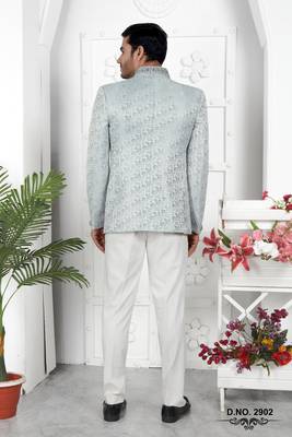 Light gray imported jaquard silk jacket only 3