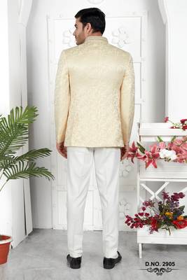 beige imported jaquard silk jacket only 3
