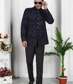 Blue computer thread work on valvet jacket only