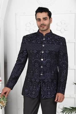 blue computer thread work on valvet jacket only 2