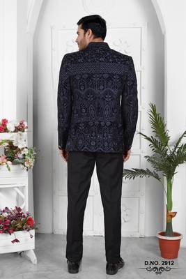 blue computer thread work on valvet jacket only 3