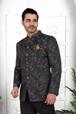 dark greyish blue computer thread work on art silk jacket only 2
