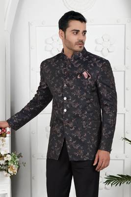 dark greyish blue computer thread work on art silk jacket only 2