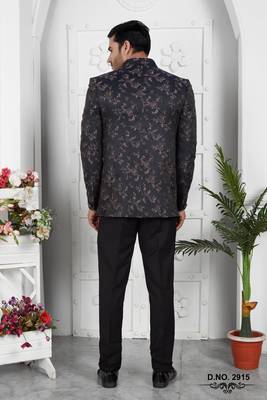 dark greyish blue computer thread work on art silk jacket only 3