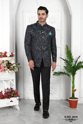 dark greyish blue computer thread work on art silk jacket only 4