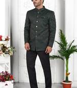 Dark green imported jaquard silk jacket only