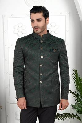 dark green imported jaquard silk jacket only 2