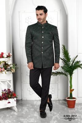 dark green imported jaquard silk jacket only 4