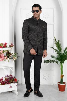 black imported jaquard silk jacket only 1