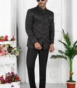 Black imported jaquard silk jacket only
