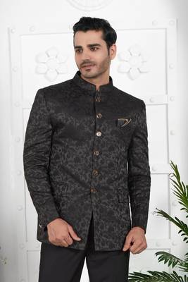 black imported jaquard silk jacket only 2